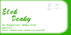 elek deaky business card