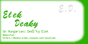 elek deaky business card